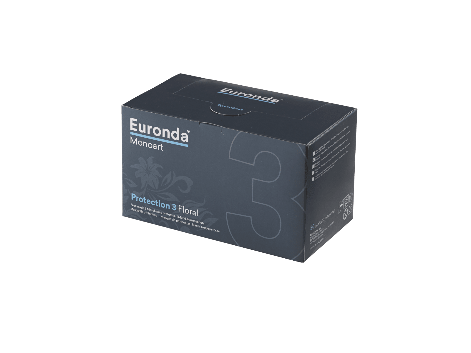 Euronda Mundschutz-Box Pro 3 Flower - 50 Stück