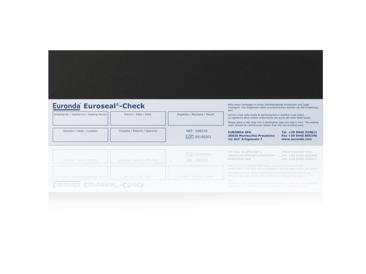 Sealcheck Teststreifen mit Dokumentationsfeldern